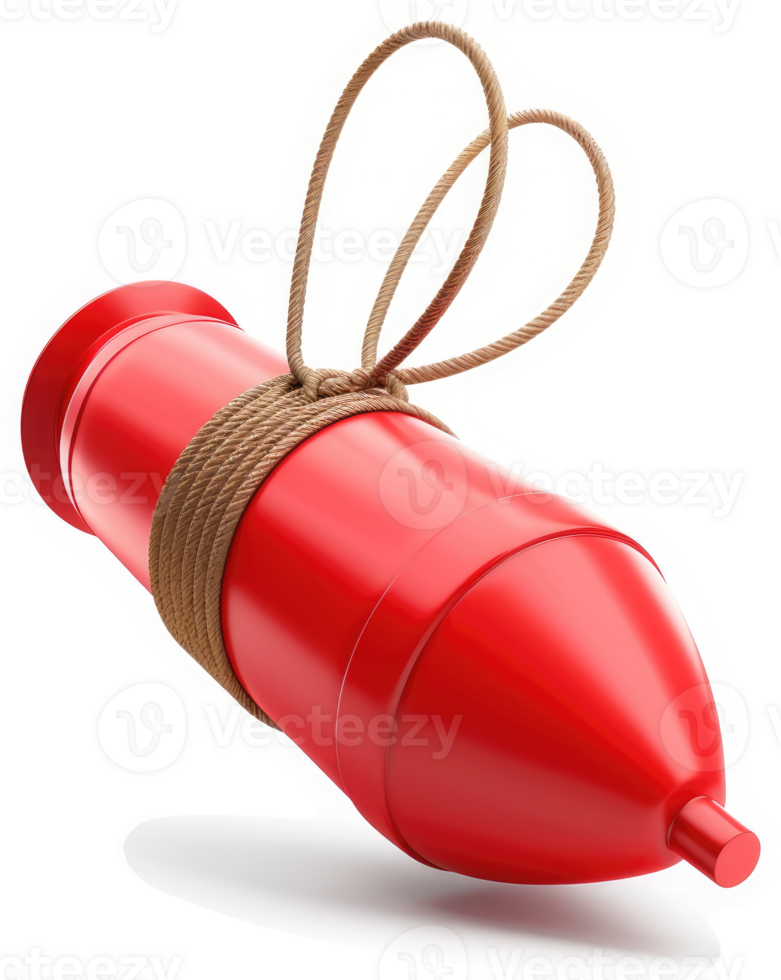 Tied red buoy floats against a white backdrop. png