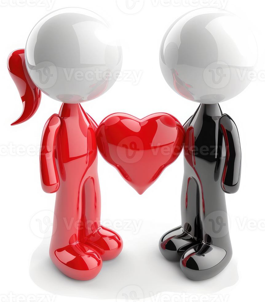 Two stylized figures holding a heart, symbolizing love. png