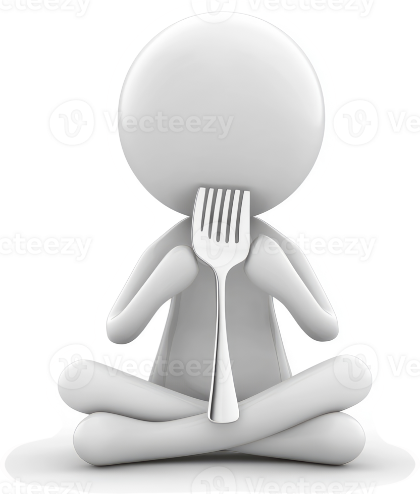 Simple figure in seated position holding a fork. png