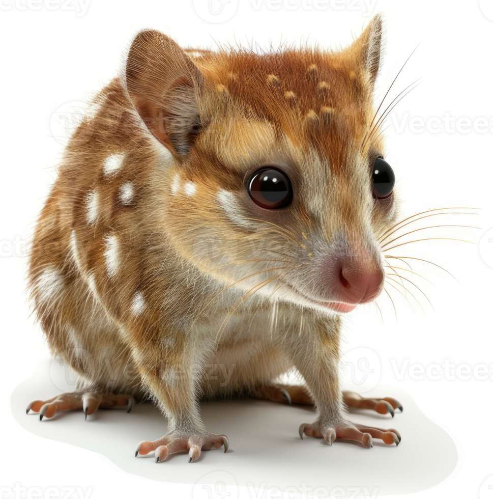Close-up of a cute, spotted, marsupial. png