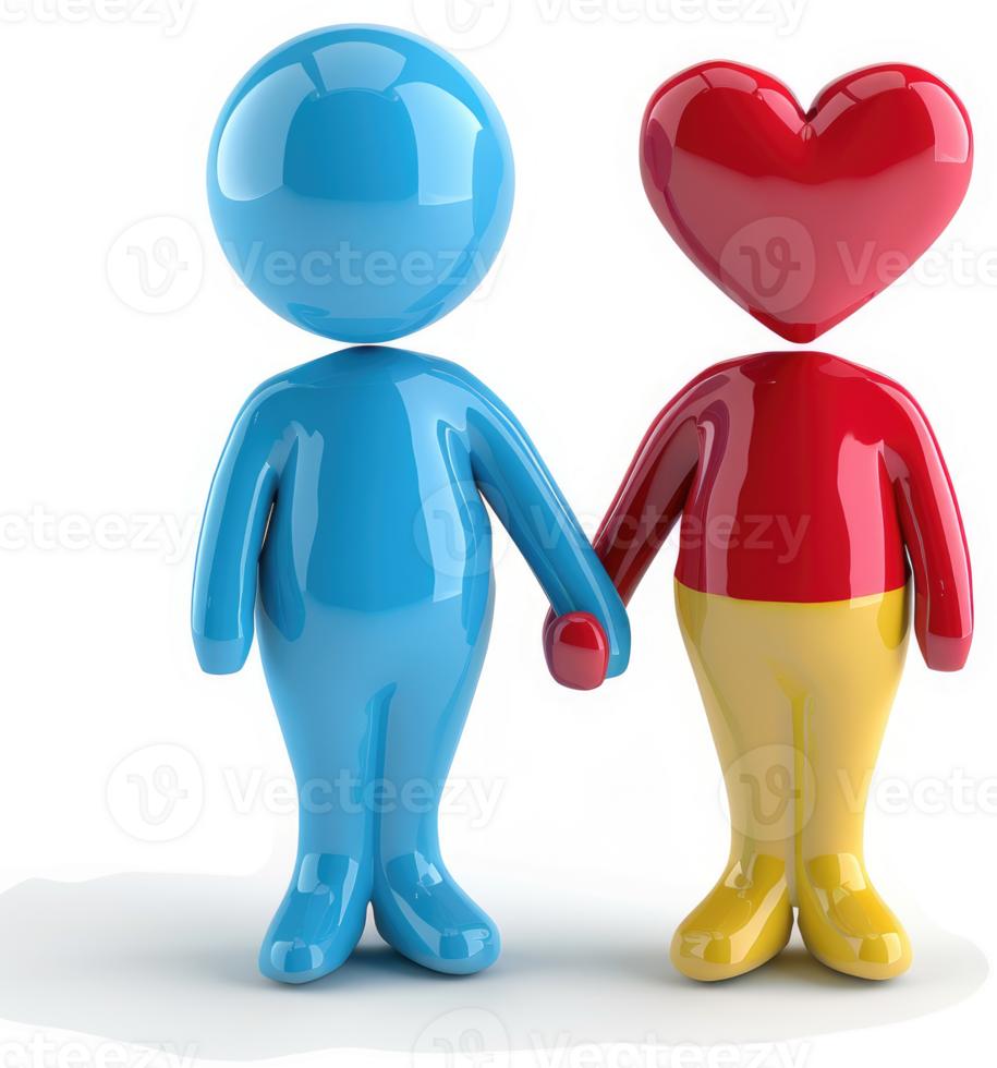 Two stylized figures holding hands, symbolizing love. png