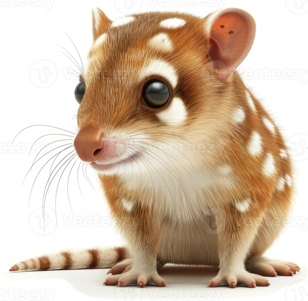 Adorable, spotted marsupial, close-up view. png