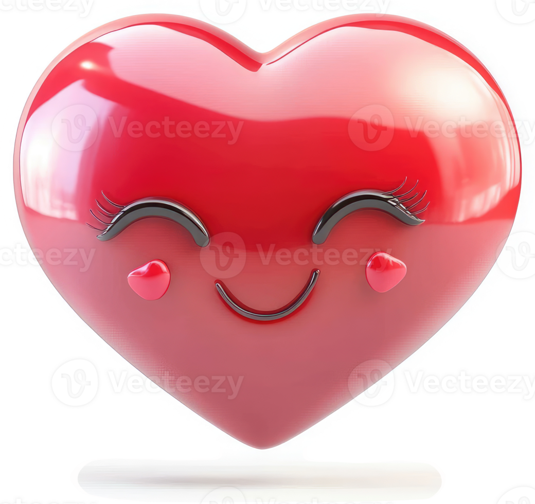 Smiling heart emoticon, a cheerful, glossy representation. png