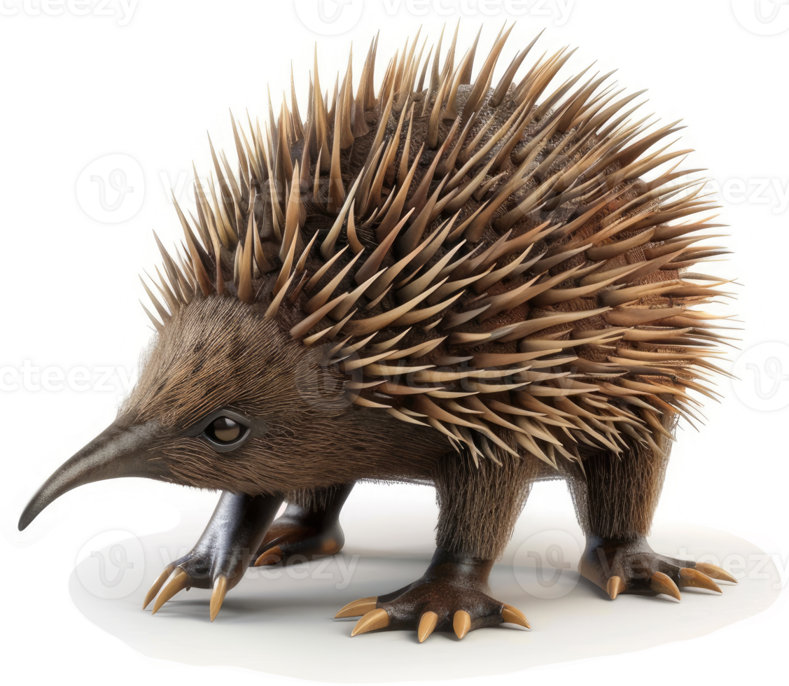 Close-up of a spiny anteater against a plain background. png