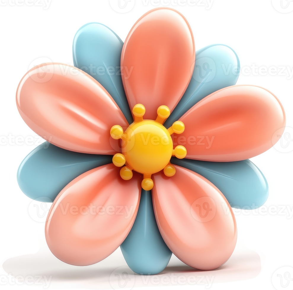 A vibrant, three-dimensional flower design. png