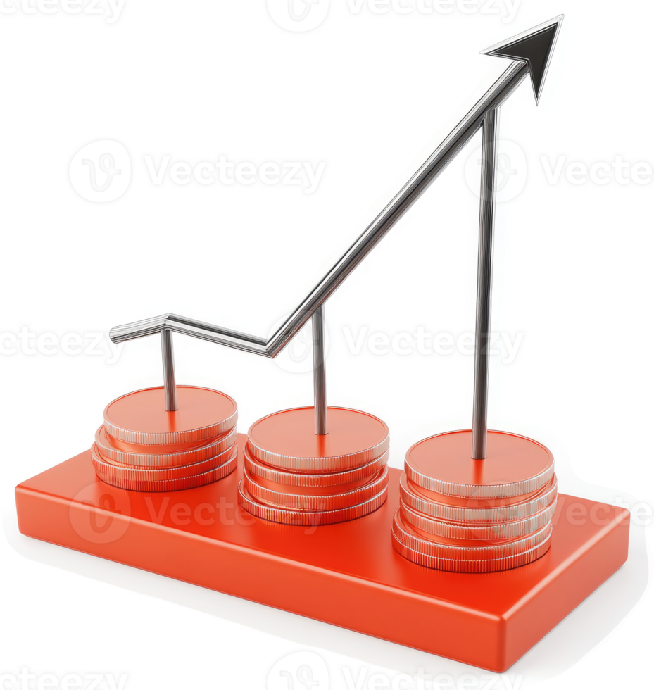 Graphical representation of increasing financial growth. png