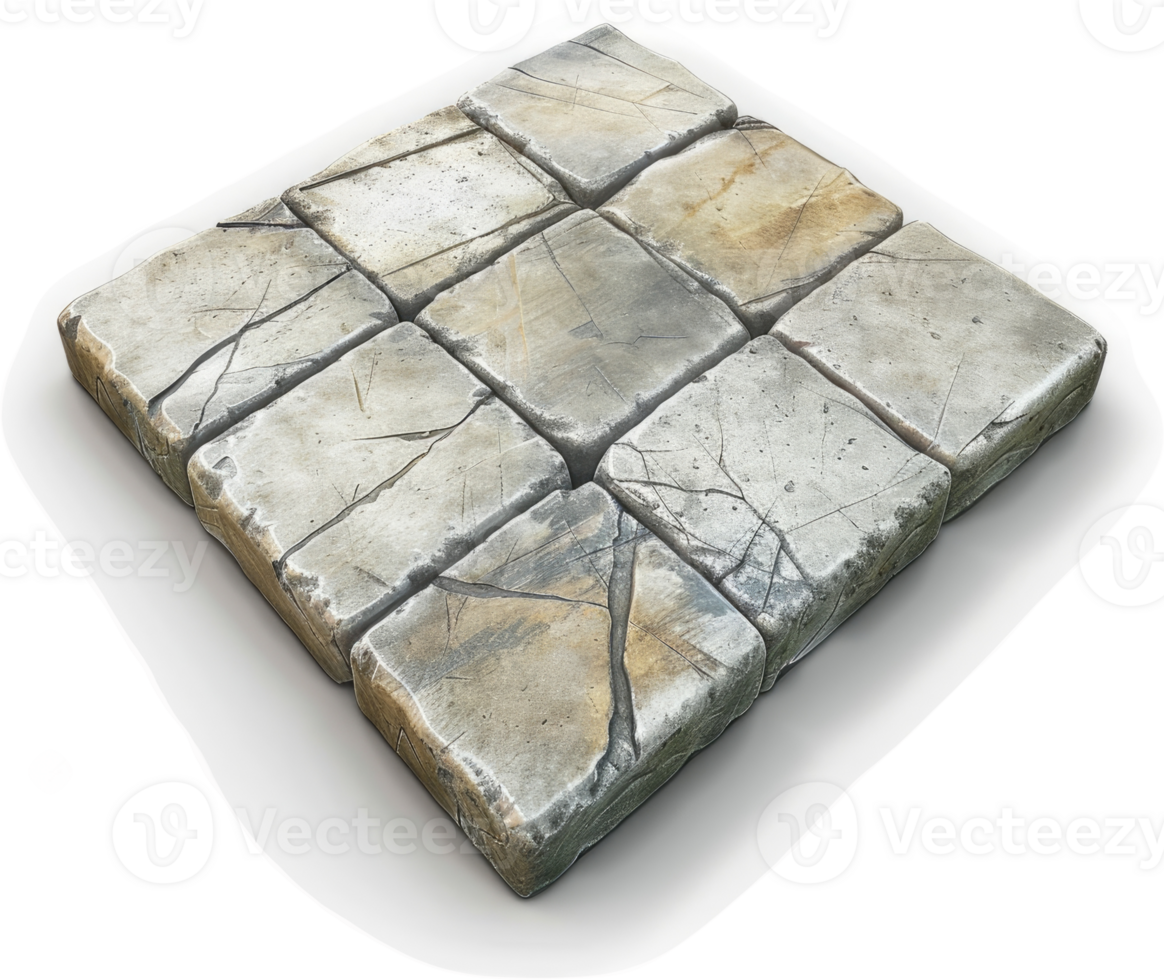 Square paving stones arranged in a grid pattern. png