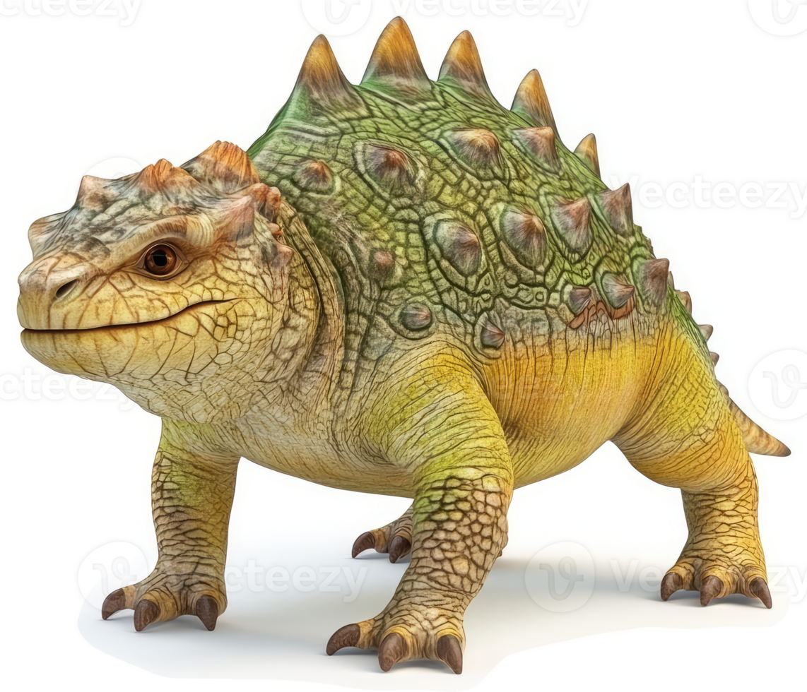 A prehistoric armored reptile, showcasing varied scales and spines. png