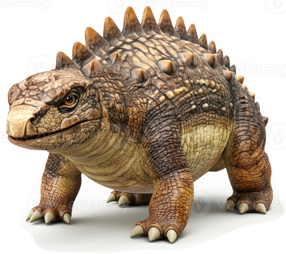 A prehistoric armored reptile, in a three-quarter view. png