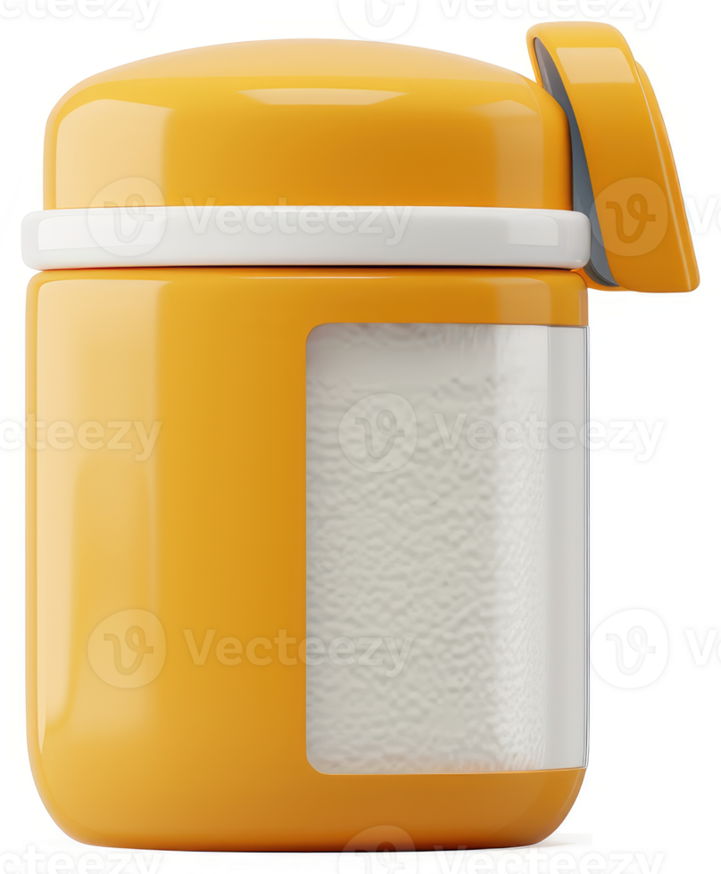 Portable, bright yellow food storage container with a see-through compartment. png
