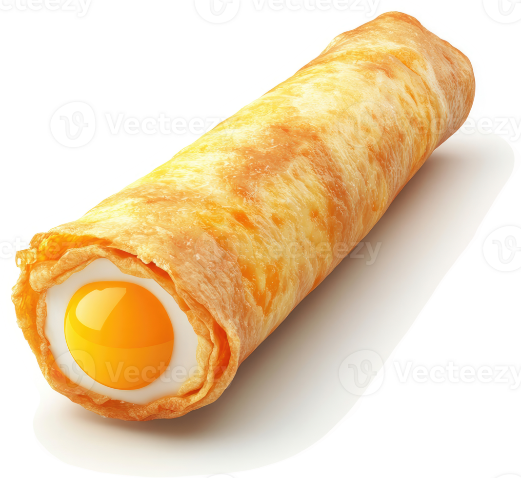 Crispy, golden egg roll filled with a yolk. png