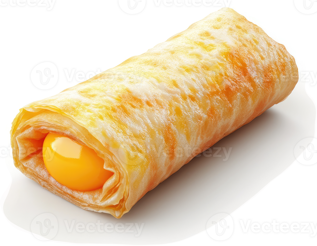 Crispy, golden egg roll, showcasing a soft yolk. png