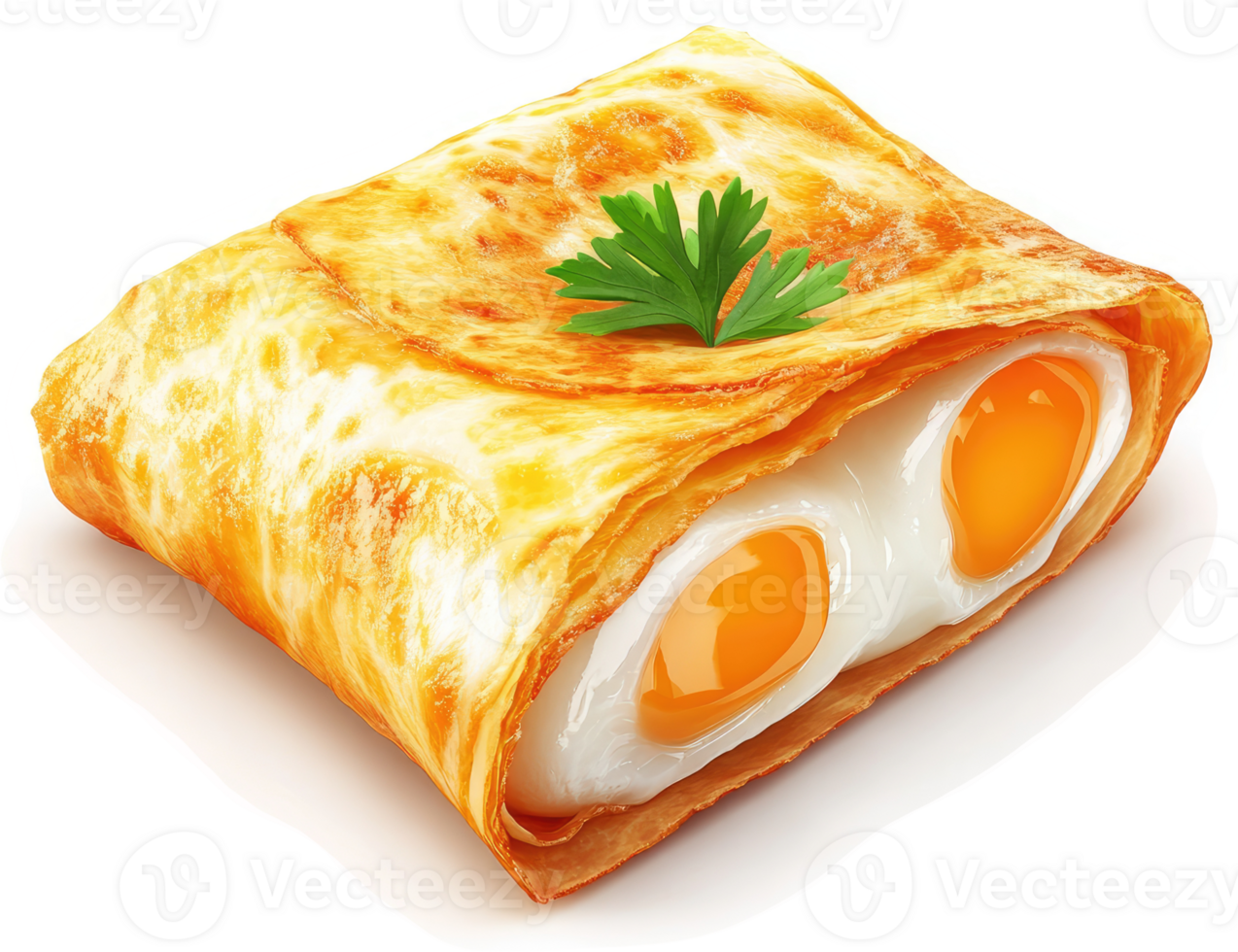 Crispy crepe filled with two sunny-side-up eggs. png