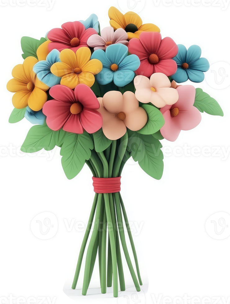 Vibrant flower bouquet with a variety of colors. png