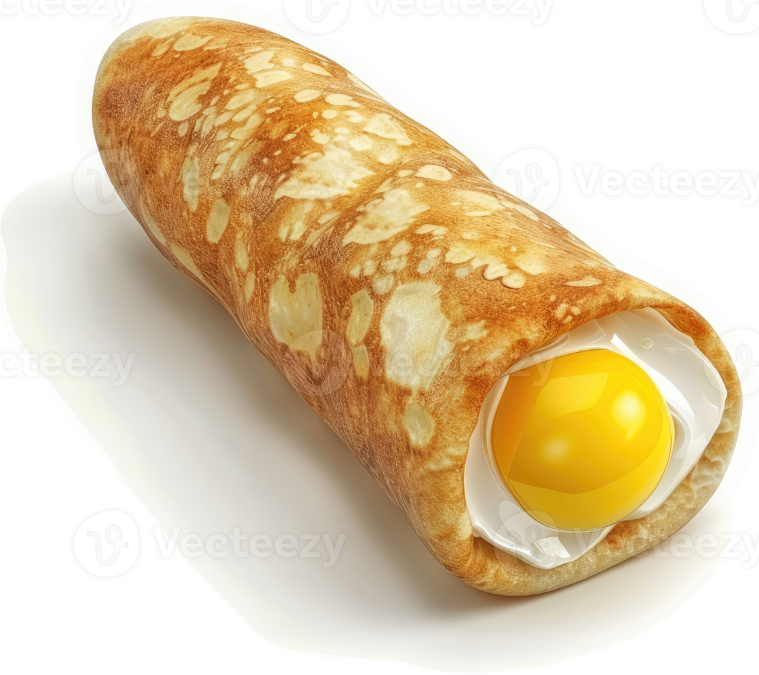 Crispy crepe filled with a sunny-side-up egg. png