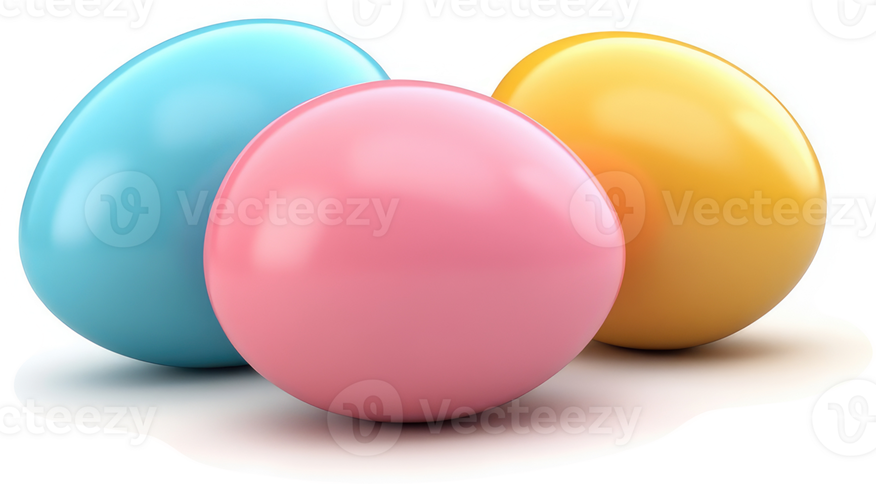 Colorful easter eggs on a white background. png