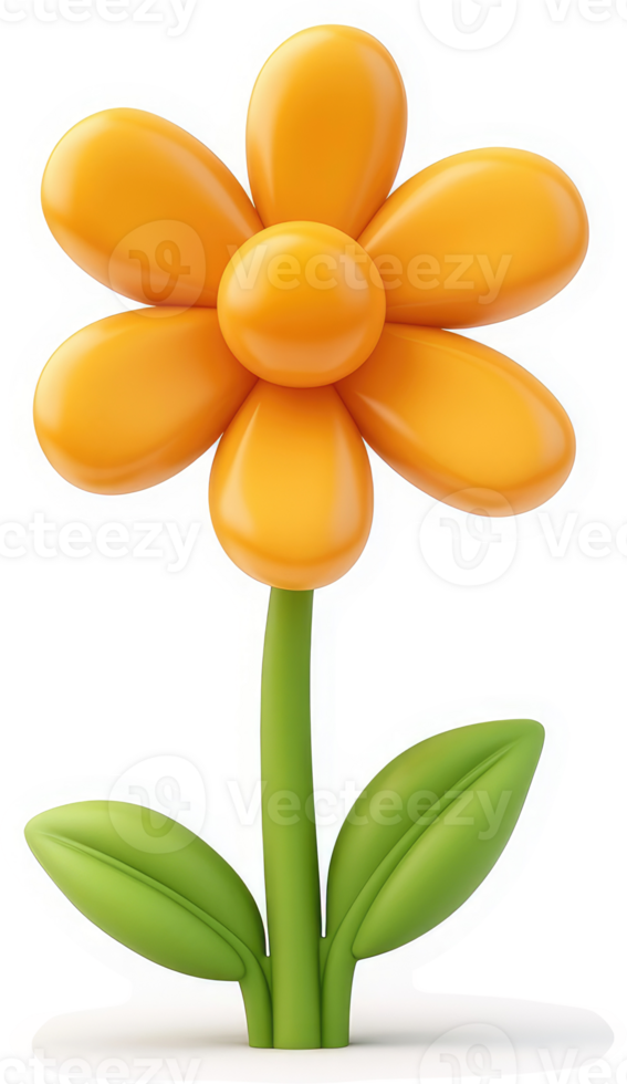 Vibrant cartoon flower design, a cheerful blossom. png