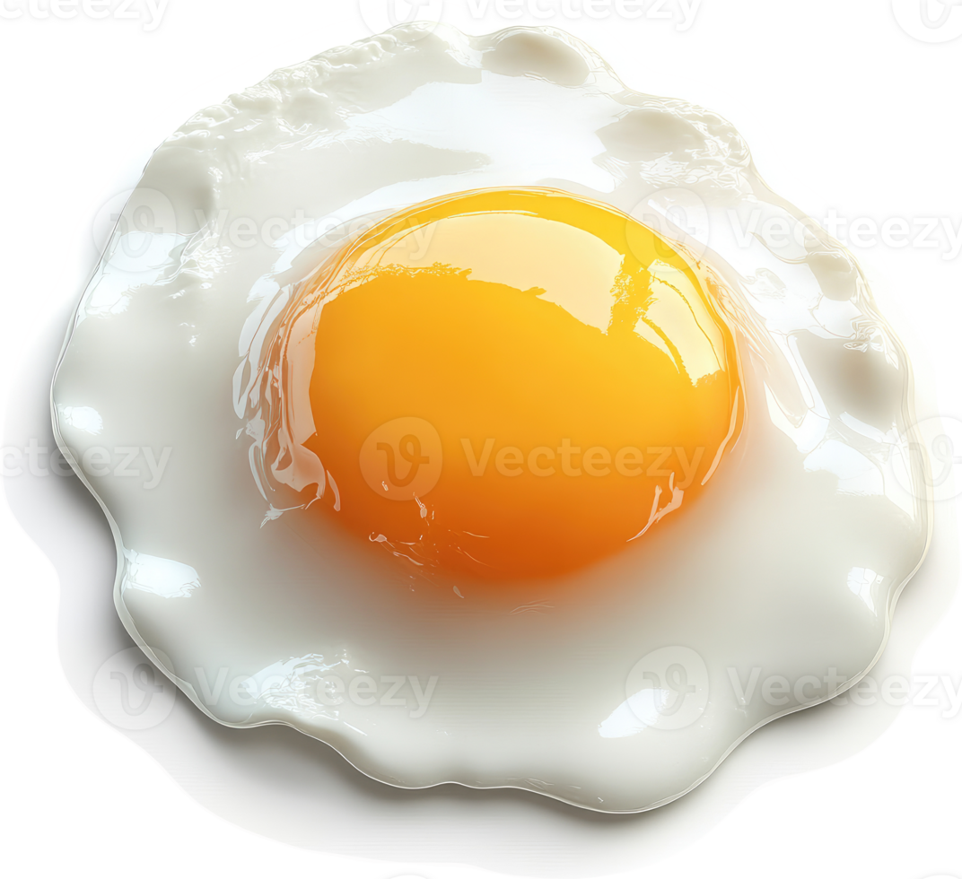 Fried egg with runny yolk, close-up view. png