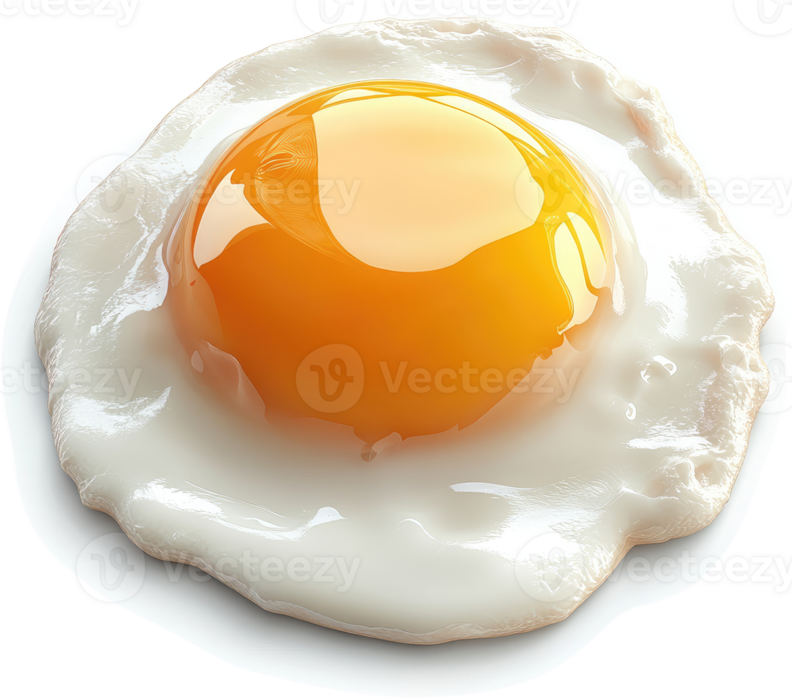 Fried egg with runny yolk, close-up. png