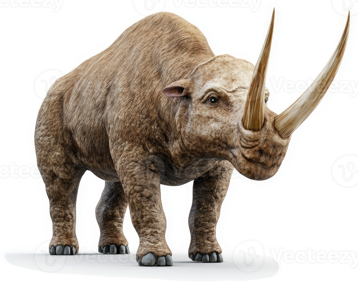 Prehistoric rhinoceros, a massive extinct mammal. png