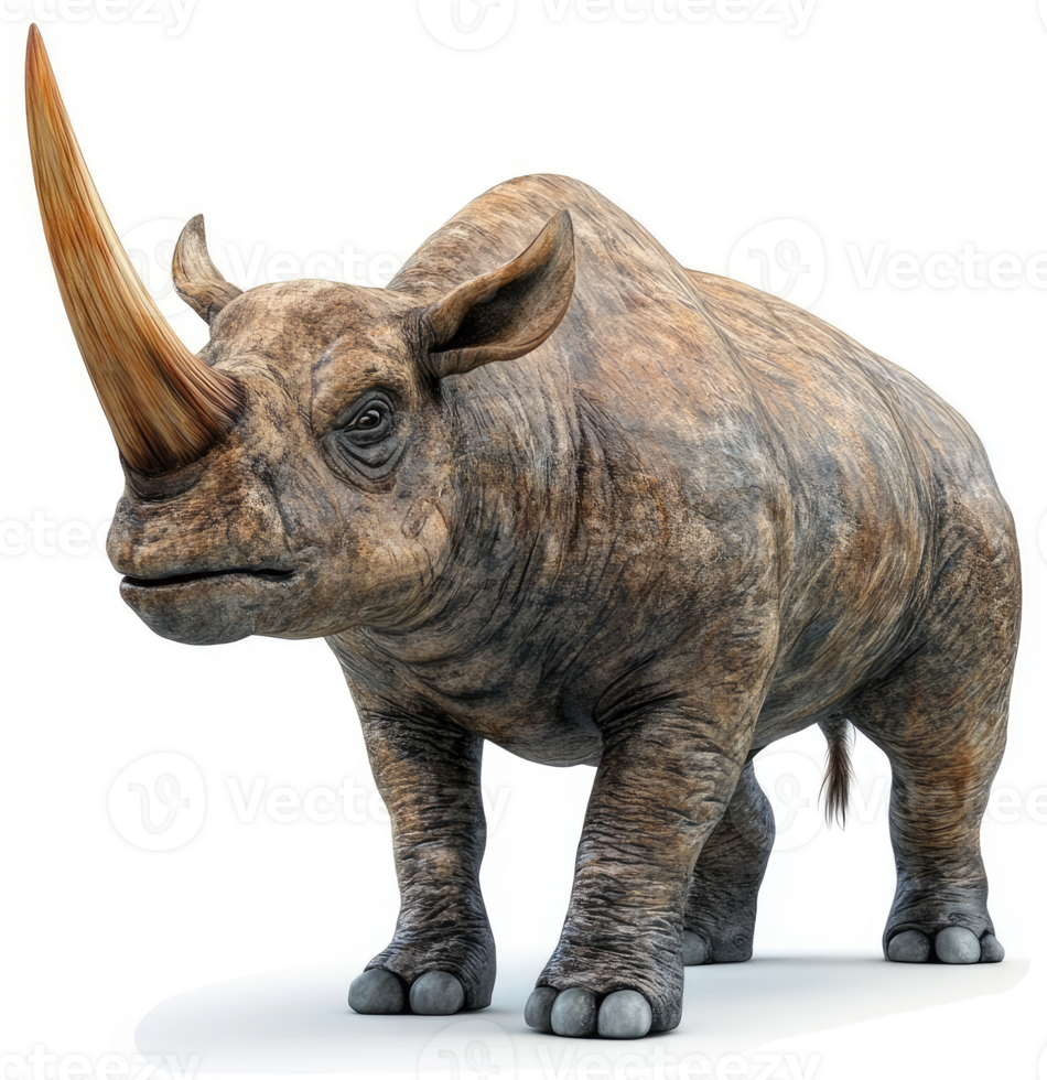 Prehistoric rhinoceros with a long horn. png