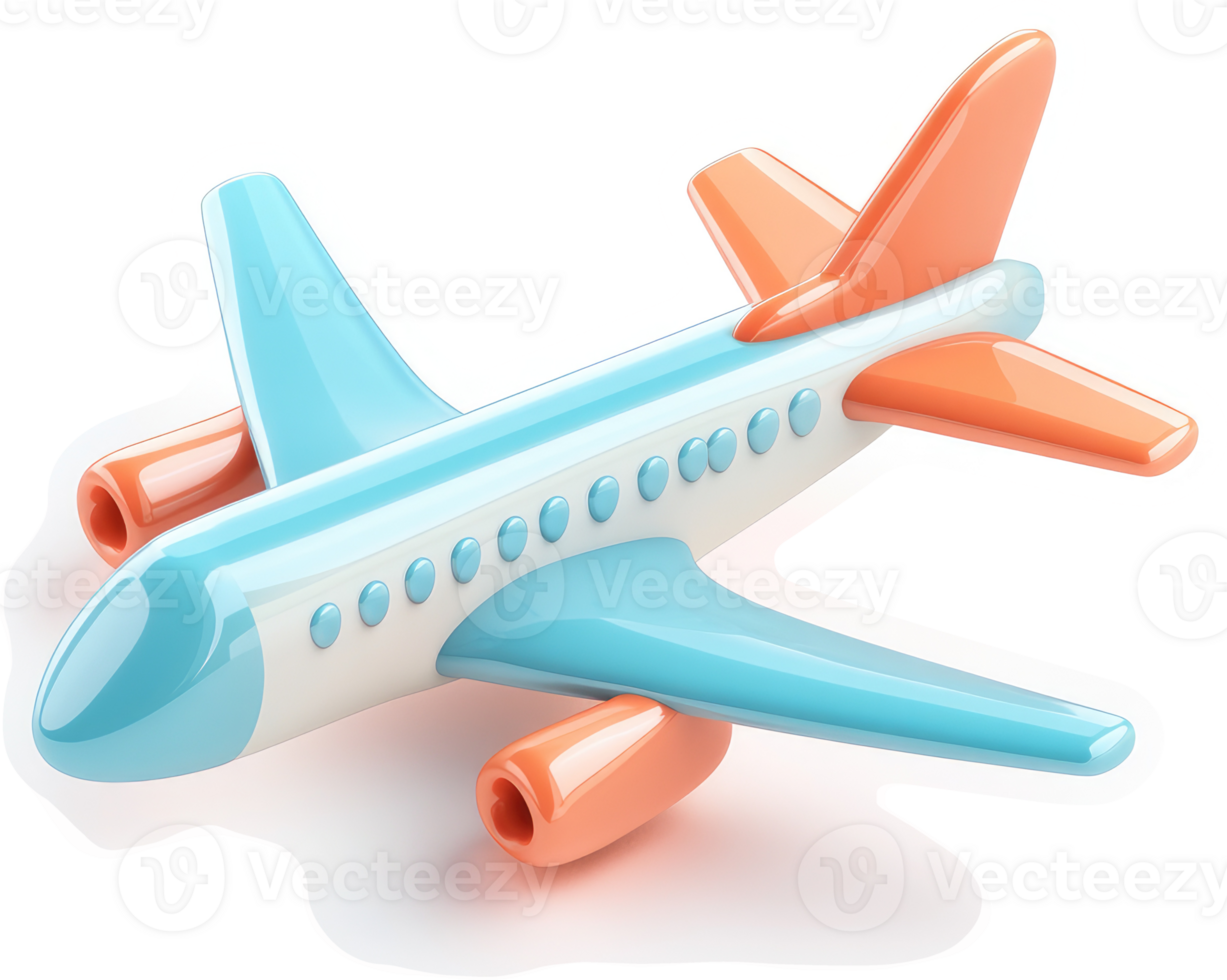 Colorful stylized airplane illustration. png