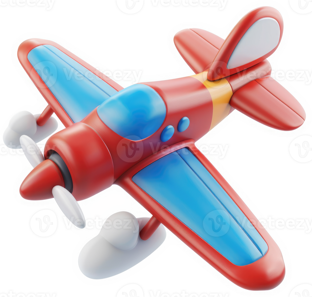 Colorful cartoon airplane design for kids. png