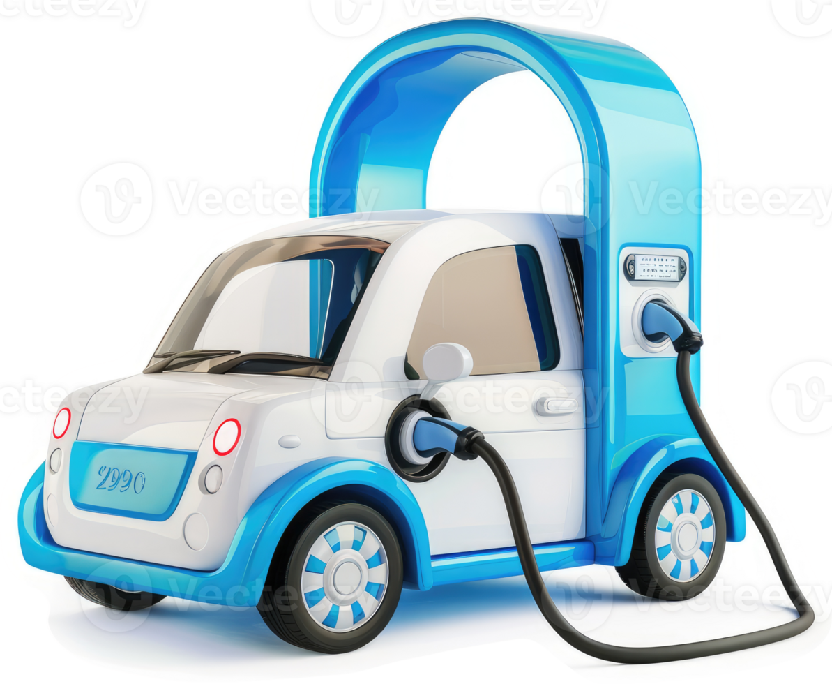 Electric vehicle charging station depicted in a modern design. png