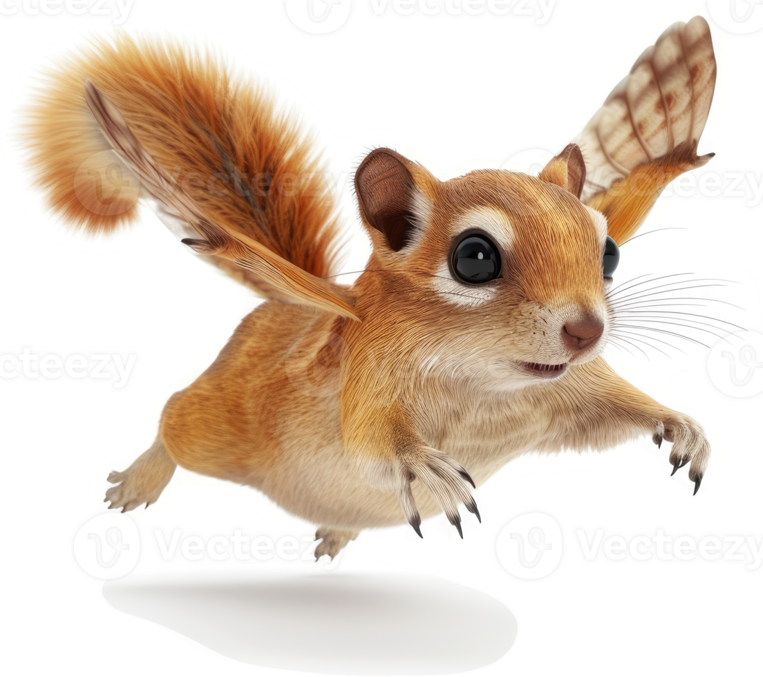 A Fictional Flying Squirrel in Mid-Air Flight. png