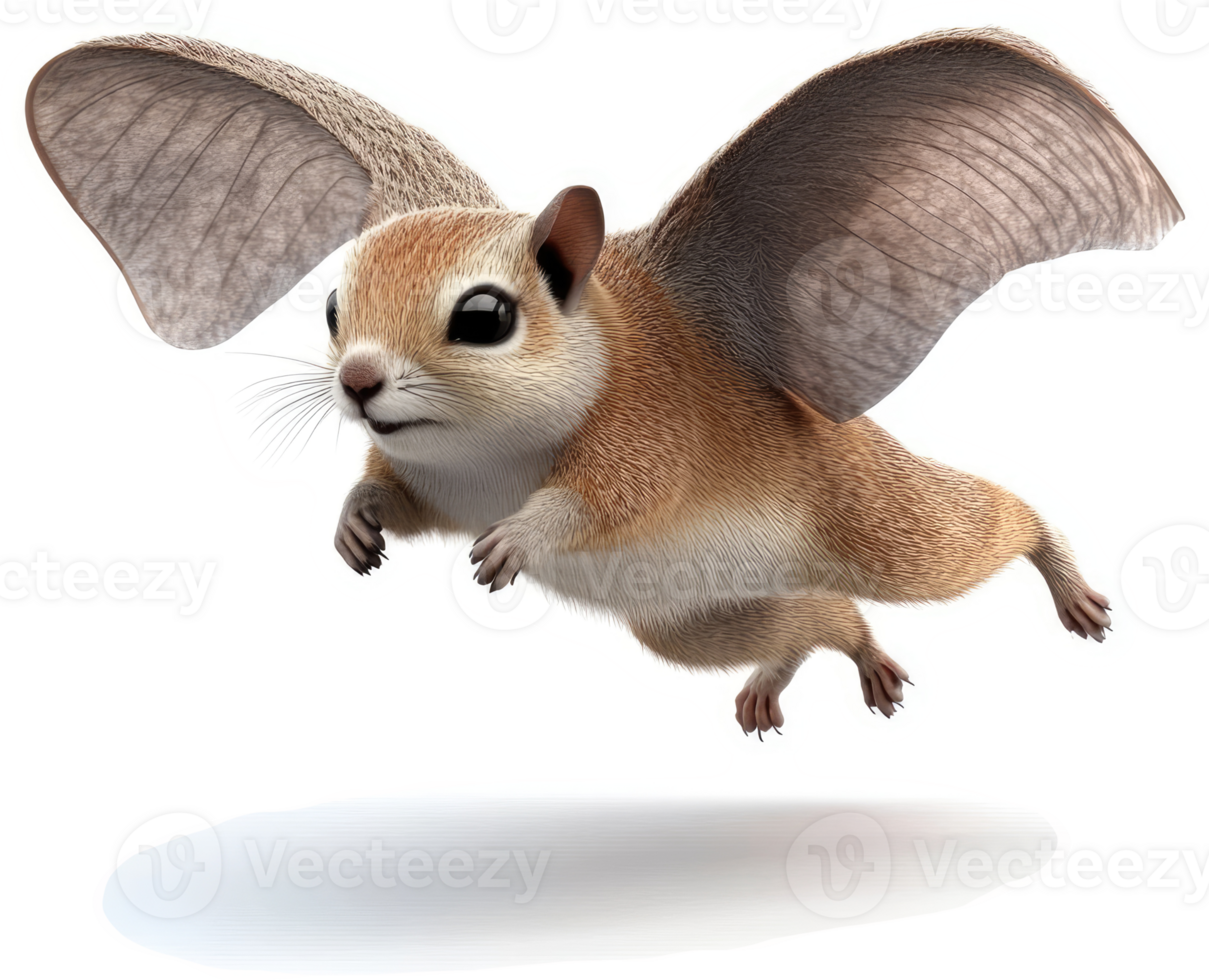 Flying squirrel, a fantastical creature in flight. png