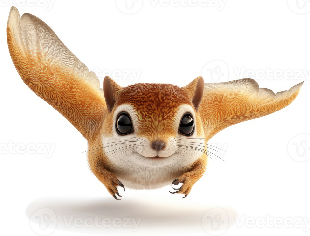 Adorable flying squirrel in mid-flight. png