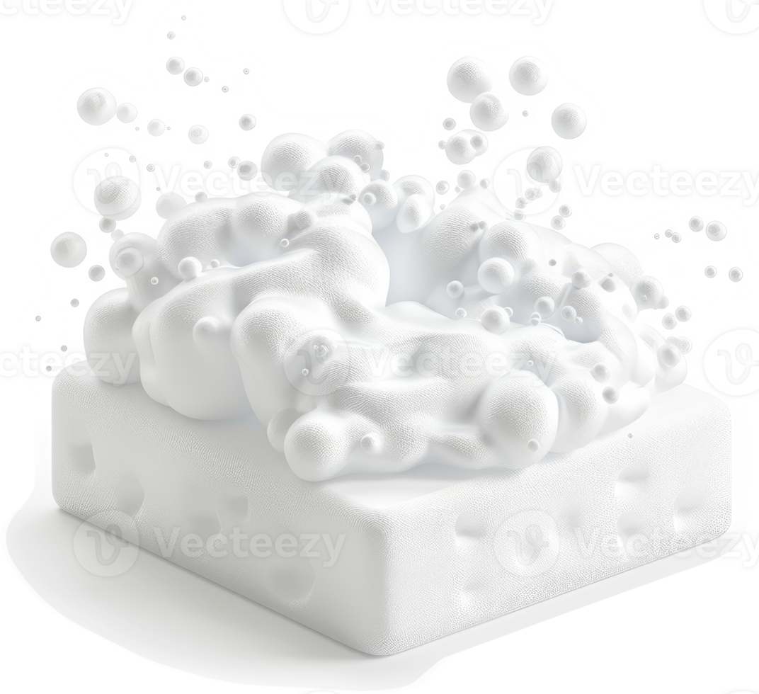 Creamy milk froth erupts from a block of white cheese. png