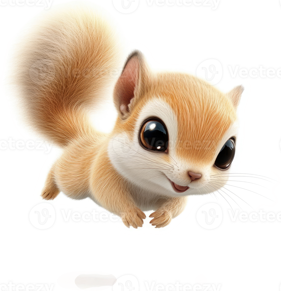 Cute, cartoon squirrel leaps playfully. png