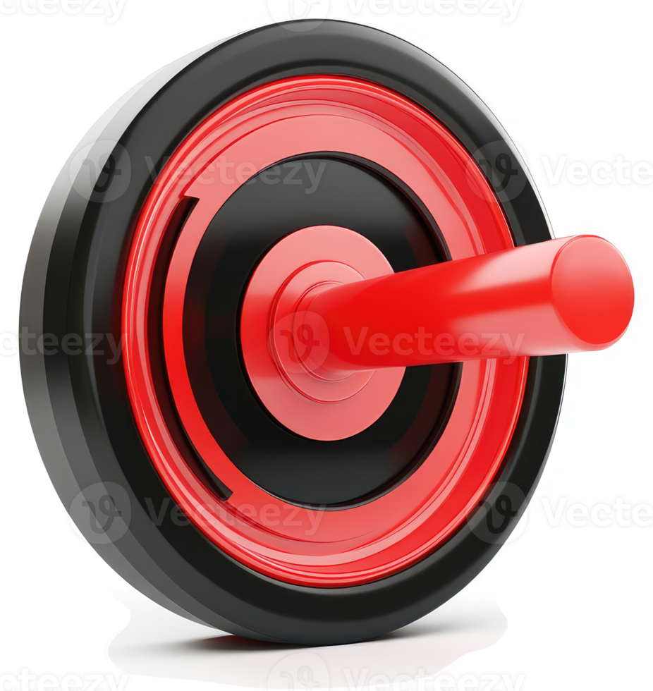 Red-and-black circular design with a central lever. png