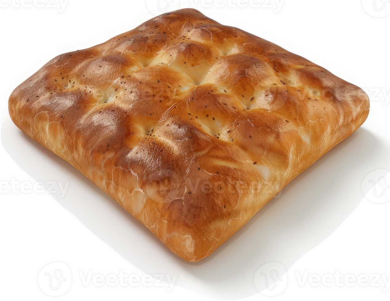 Rectangular baked flatbread with a textured top. png