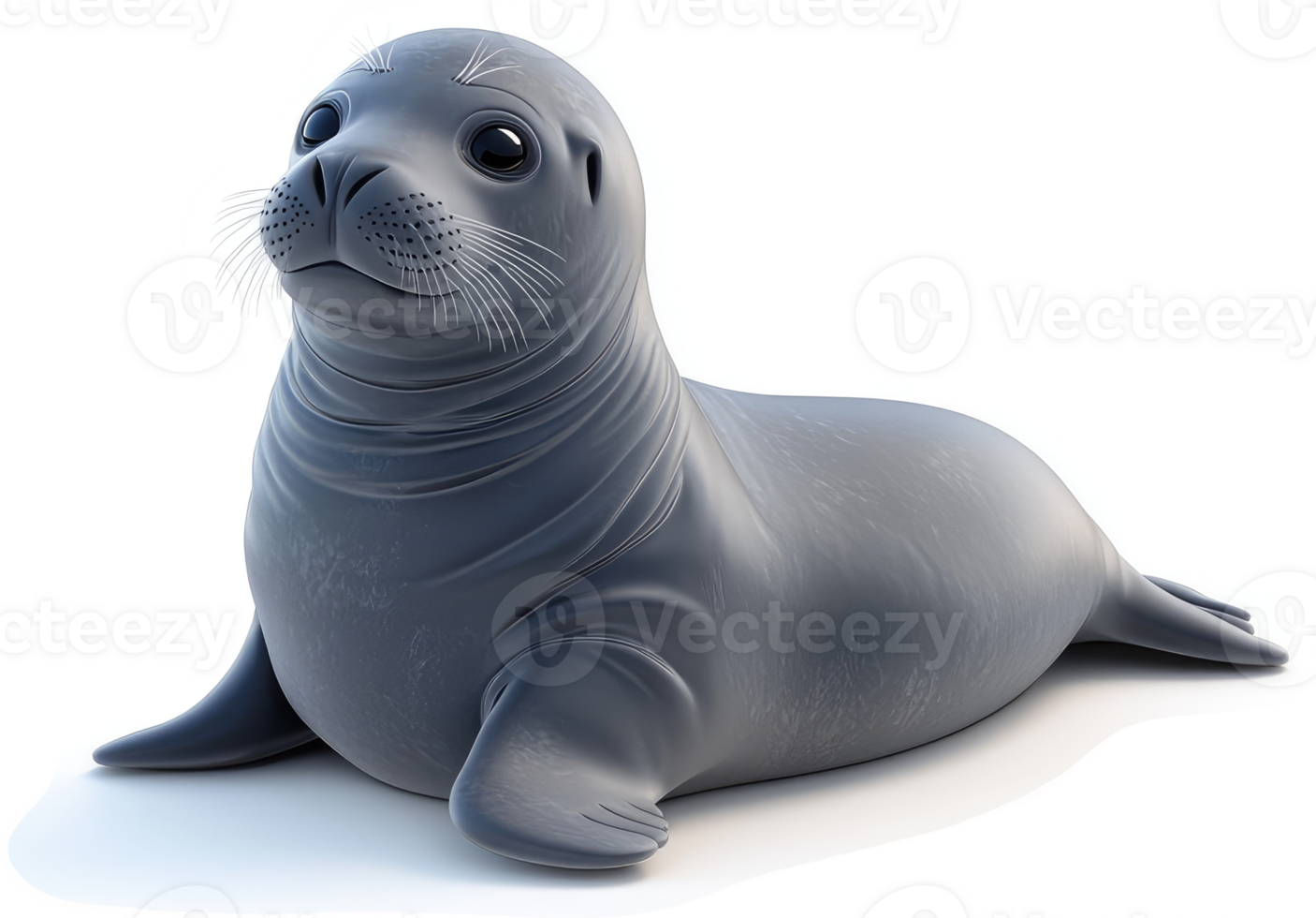 Digital rendering of a baby harp seal. png