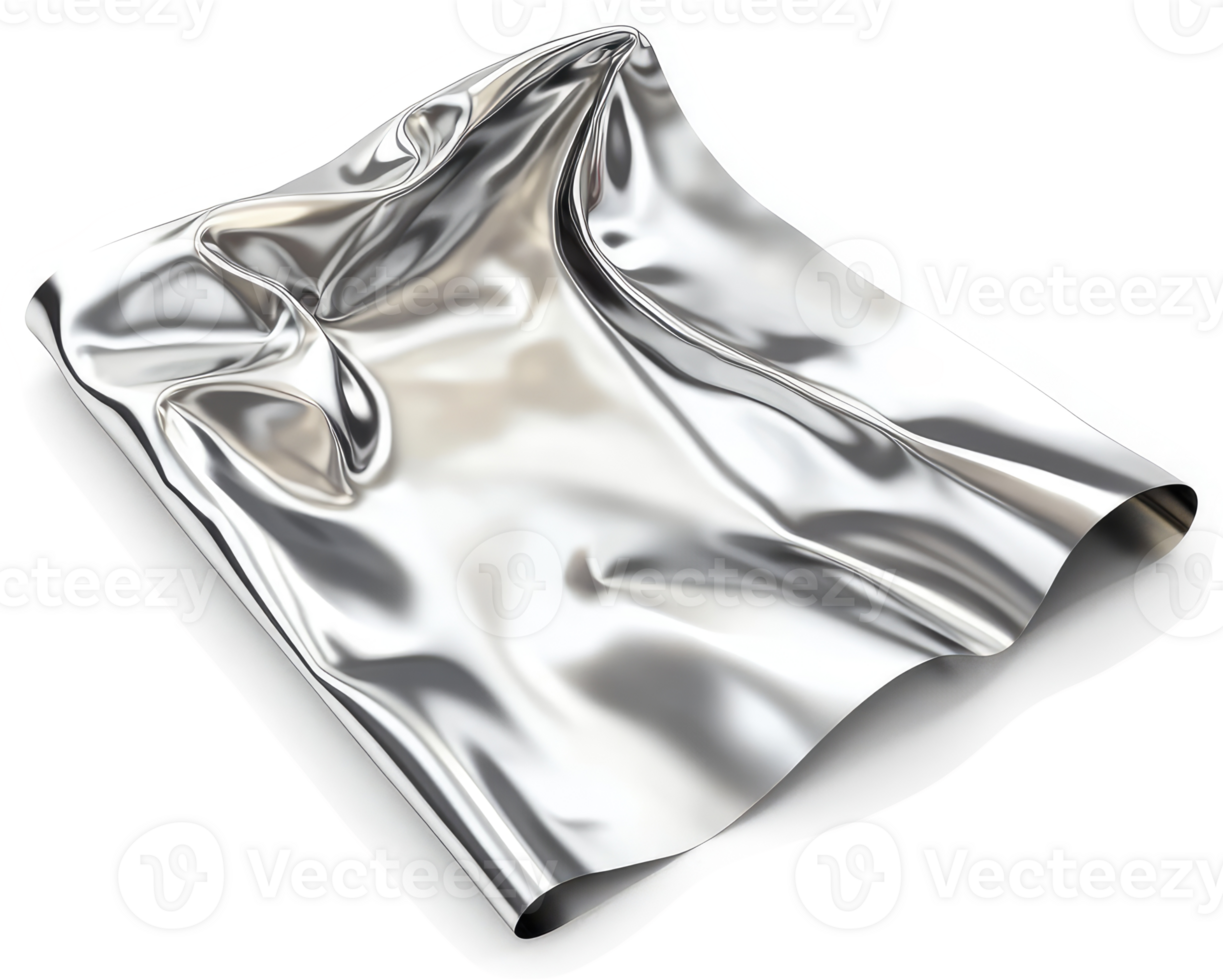 Crumpled metallic sheet, reflecting light. png