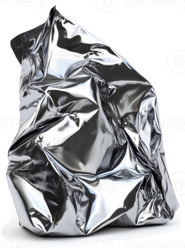 Crumpled metallic foil sculpture. 60730251 PNG