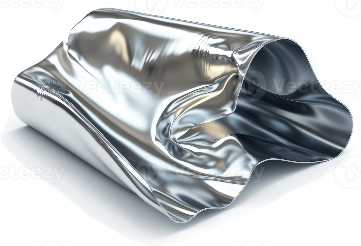 Metallic sheet, draped and sculpted into a flowing form. png
