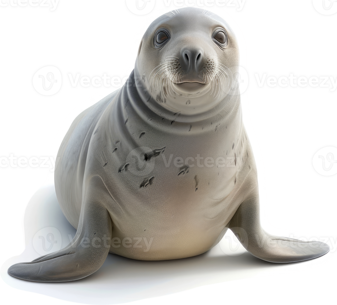 Gray seal pup in a studio setting. png