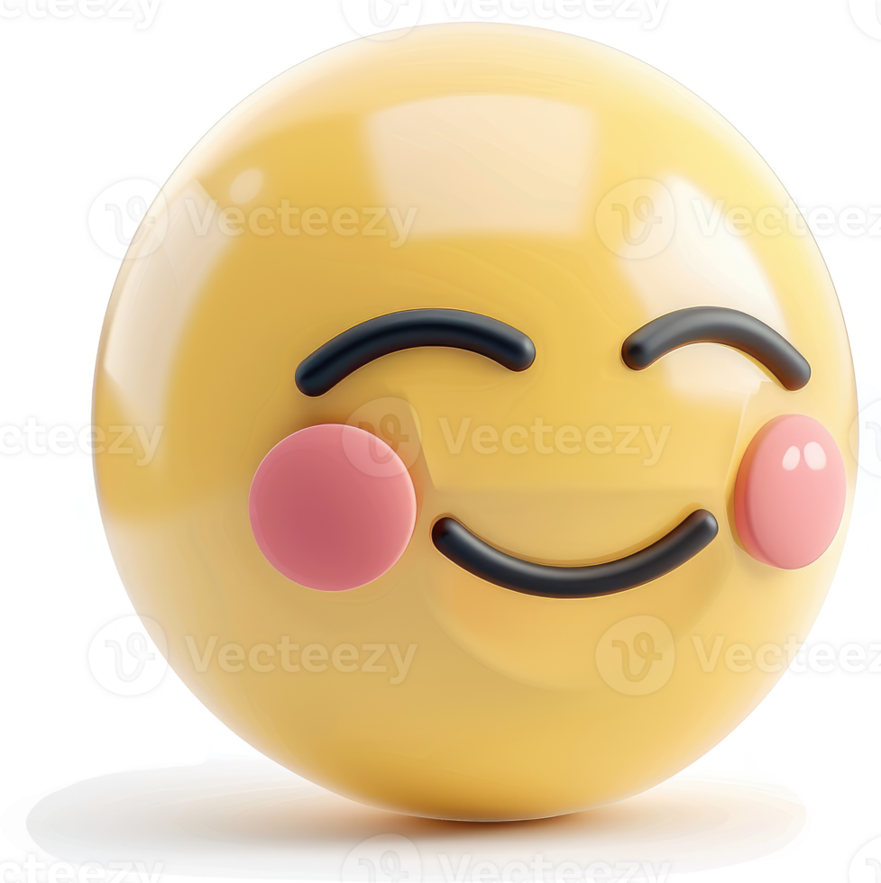 Smiling emoji with rosy cheeks, expressing affection. png