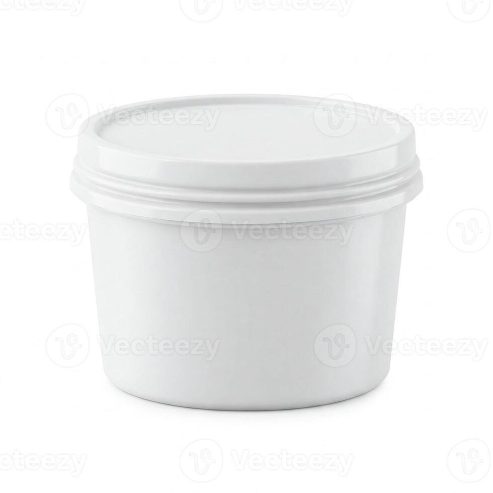 A mock white container isolated on white photo