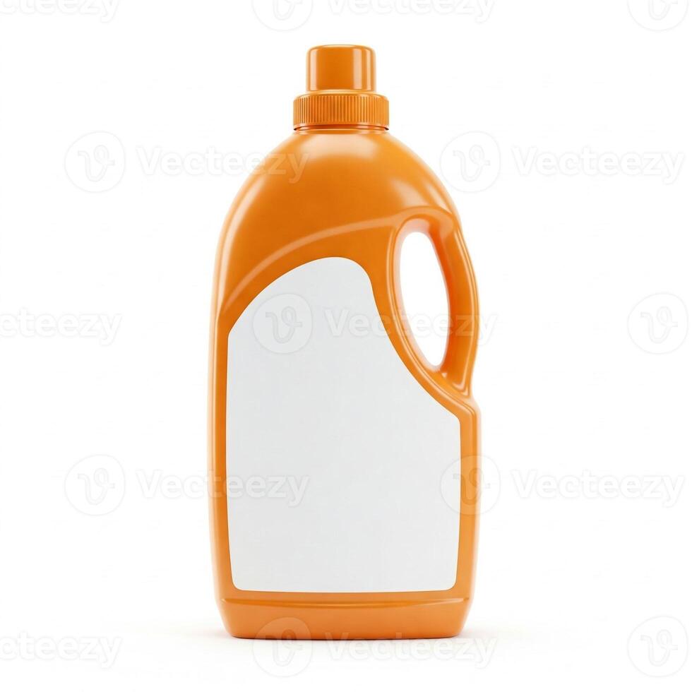 A detergent bottle with a blank white label isolated on white photo