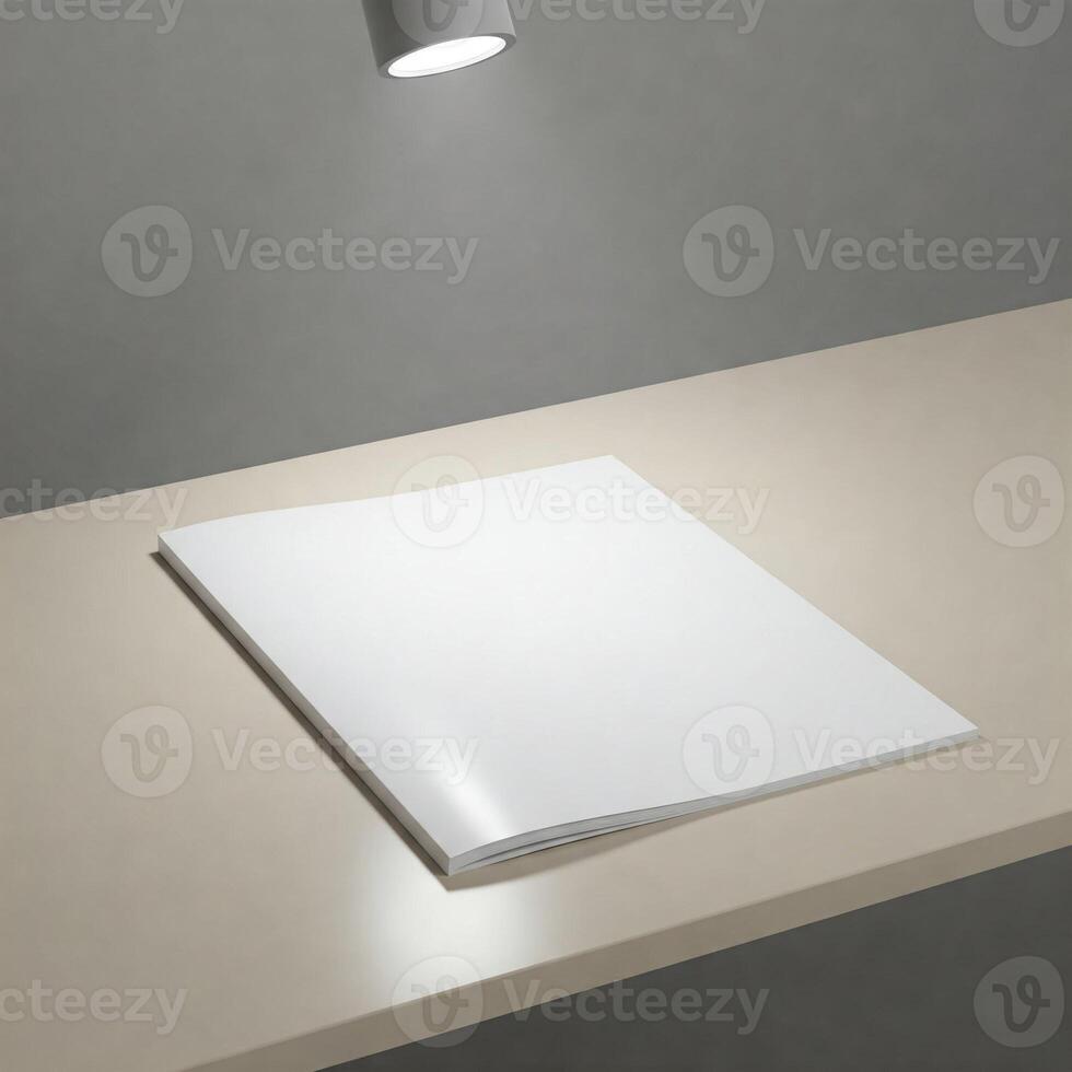 A mock brochure or magazine on a table photo