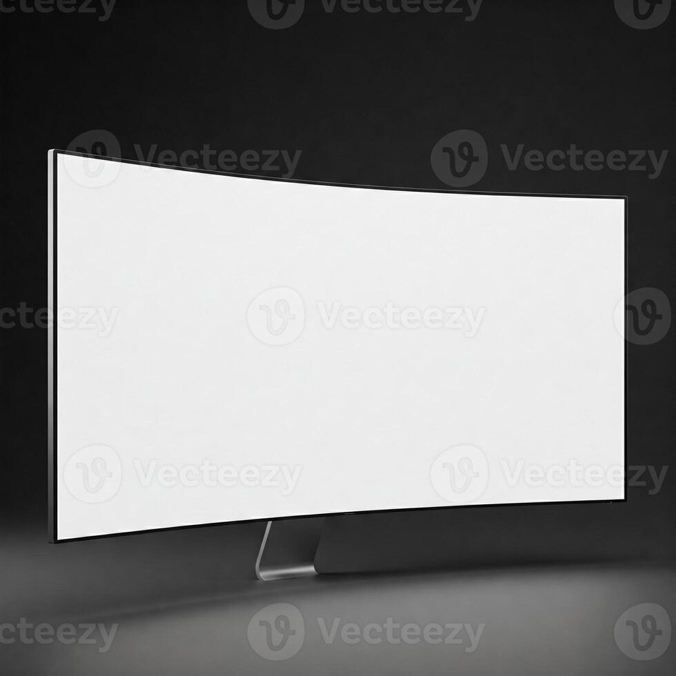 A mock curved computer monitor screen photo