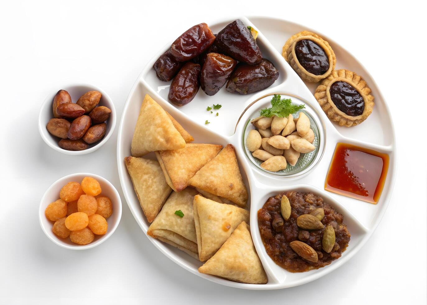 iftar plate top view photo