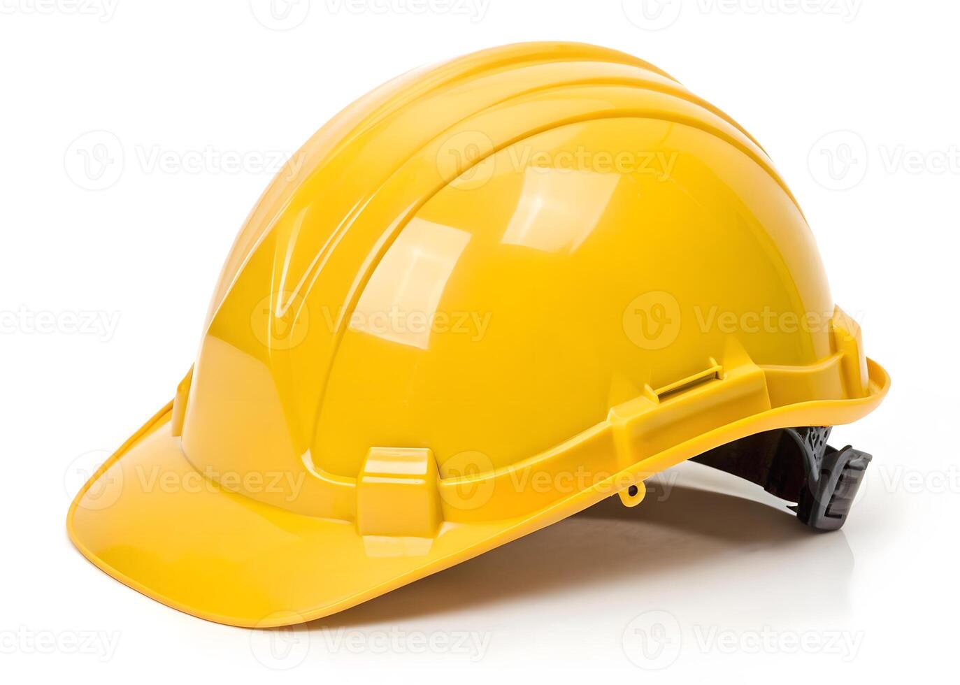 Bright Yellow Hard Hat Positioned Slightly Off Center Photo