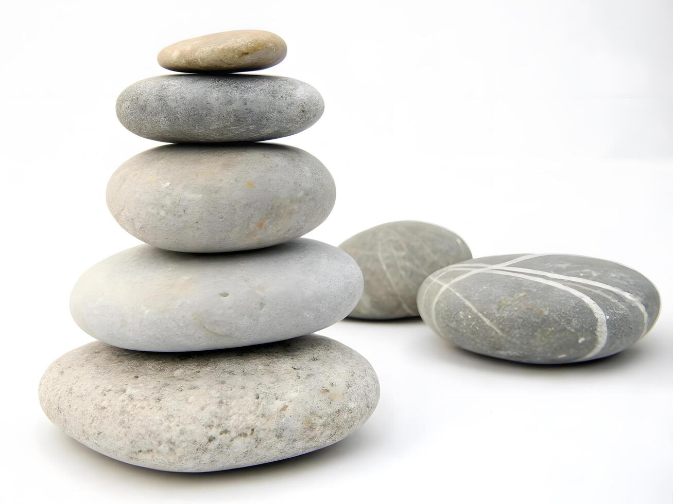Stack of Smooth Gray and Light Gray Stones Arranged Photo