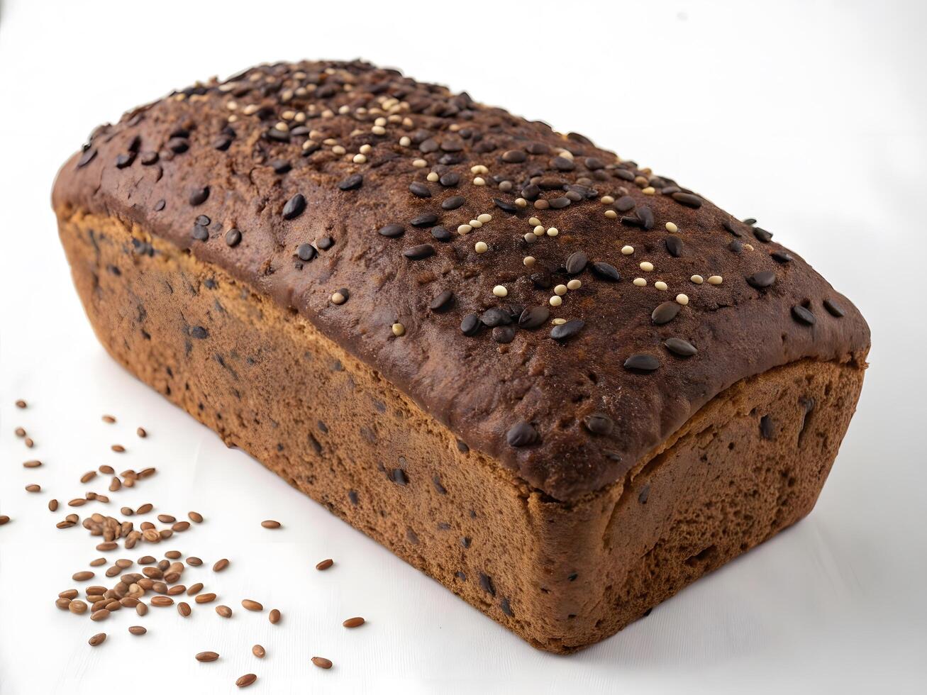 Loaf of Dark Brown Bread Positioned in the Center Photo