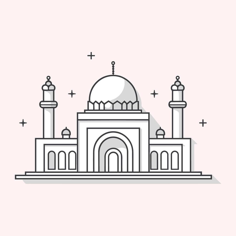 Islamic mosque icon illustration vector